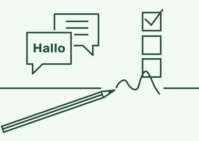 Illustration Deutsch lernen