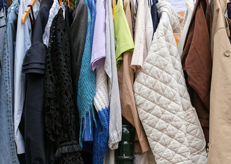 Kleider an einer Kleiderstange