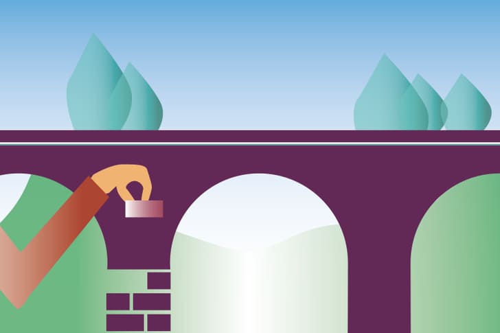 Illustration Brücken bauen